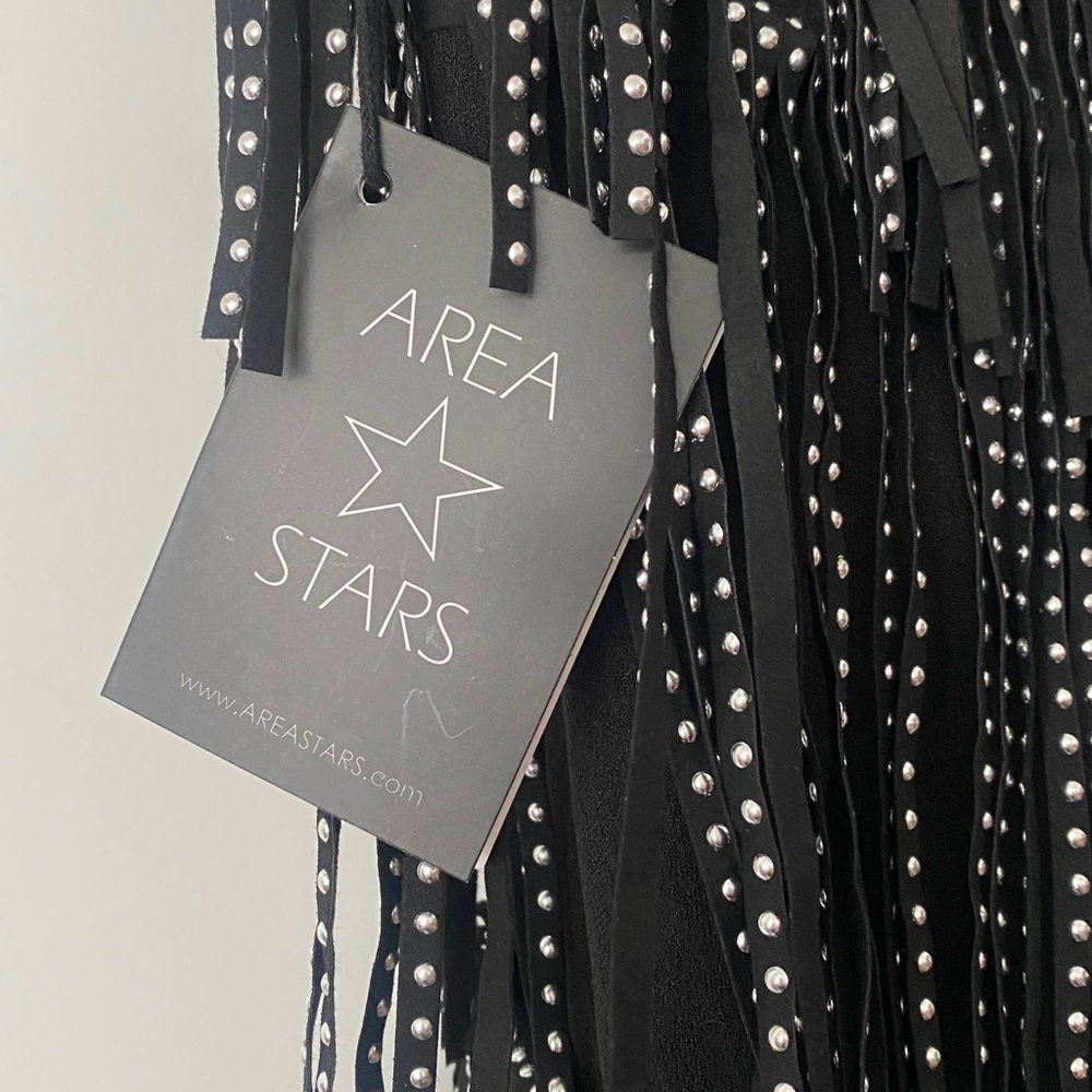 AREA STARS Black Fringe Dress with Silver Accents - Picture 3 of 8